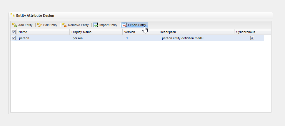 Export Entity screenshot