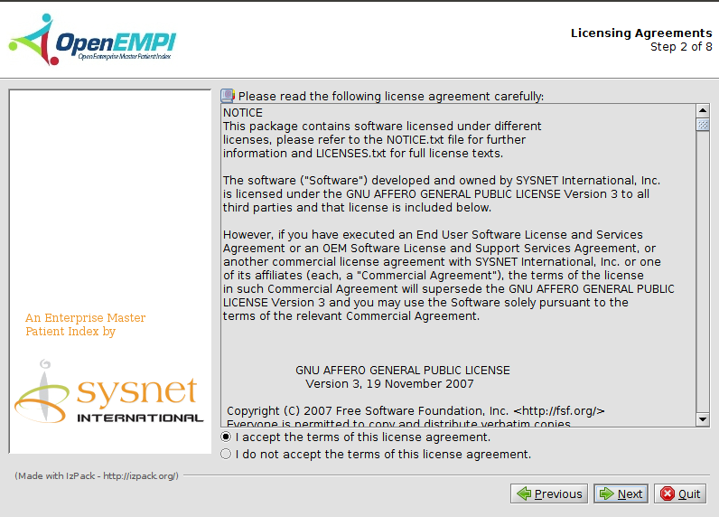 Installation using the Installer screenshot