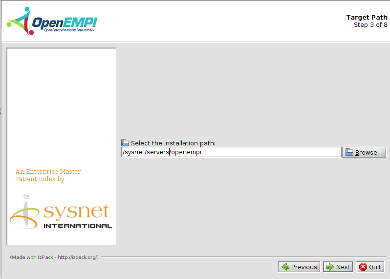 Installation using the Installer screenshot