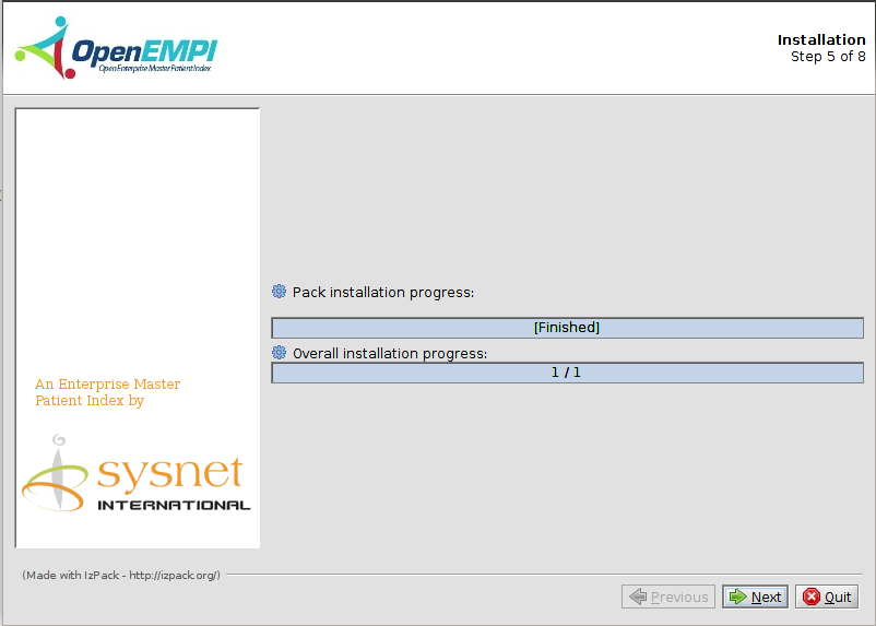 Installation using the Installer screenshot