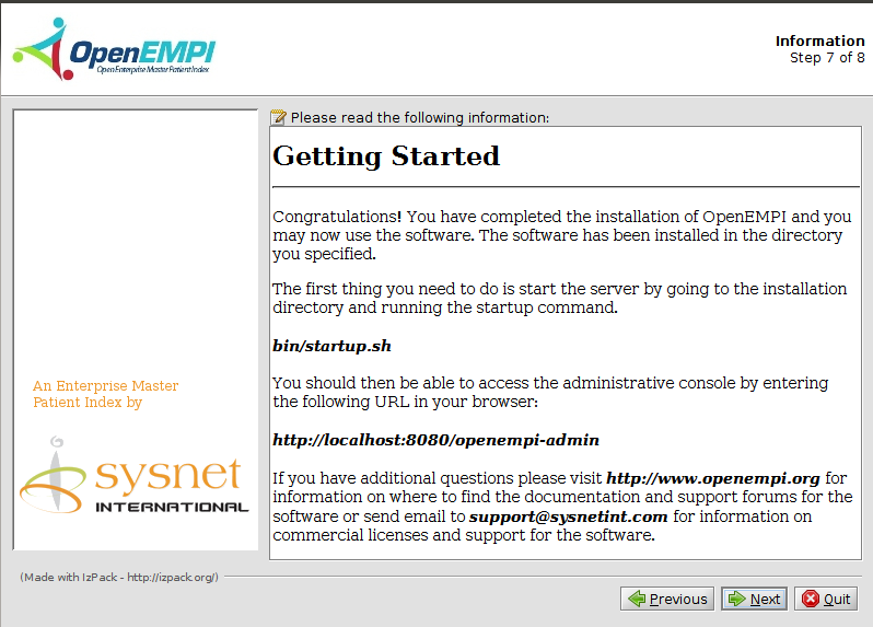 Installation using the Installer screenshot
