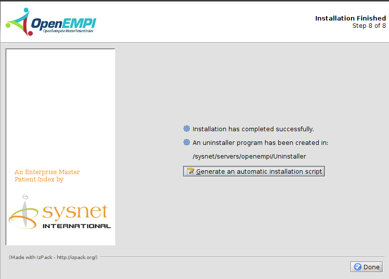 Installation using the Installer screenshot
