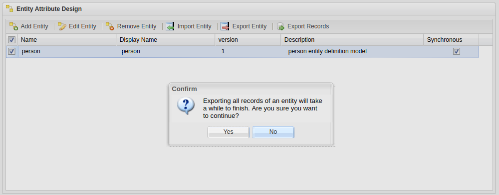 Exporting Data screenshot