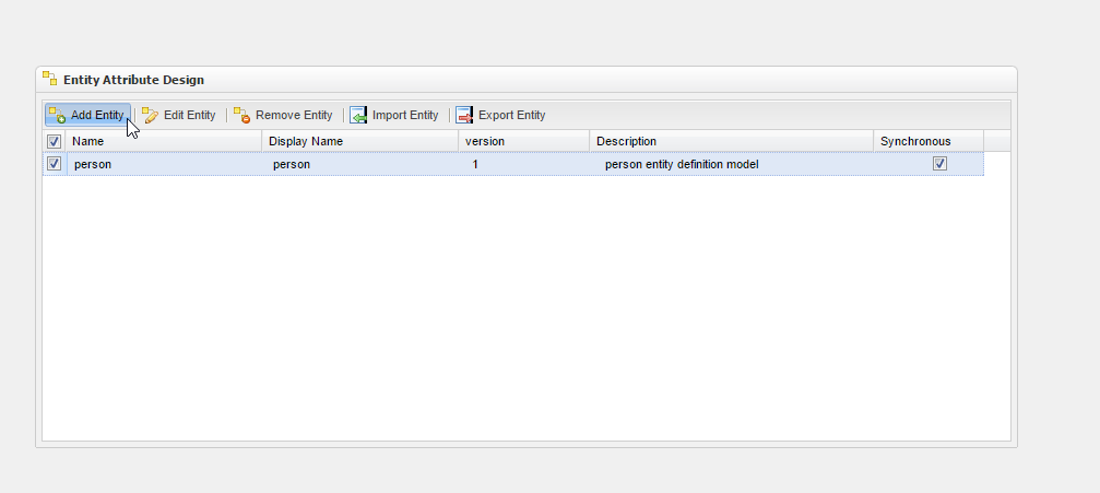 Add Entity screenshot
