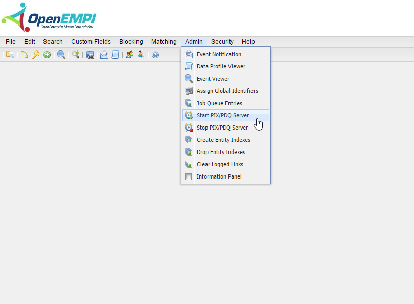Start PIX/PDQ Server screenshot