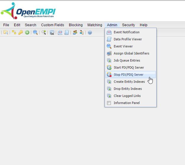 Stop PIX/PDQ Server screenshot