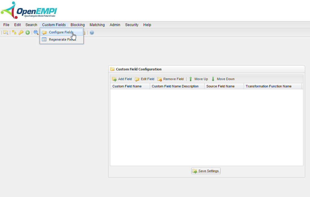 Custom Field Configuration screenshot