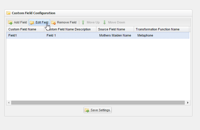 Custom Field Configuration screenshot