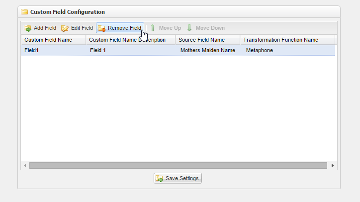 Custom Field Configuration screenshot