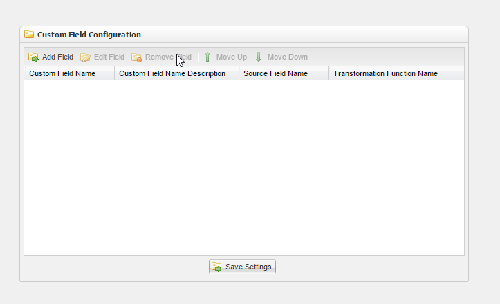 Custom Field Configuration screenshot