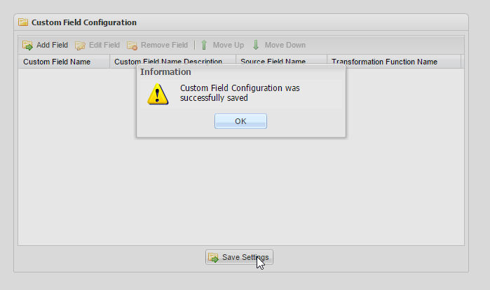 Custom Field Configuration screenshot