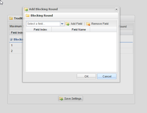 Blocking Configuration screenshot