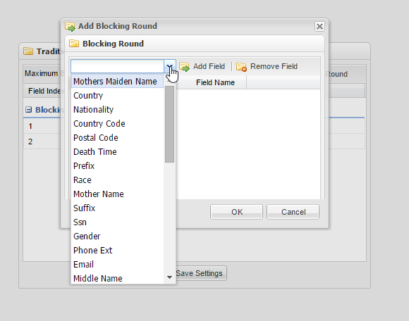 Blocking Configuration screenshot