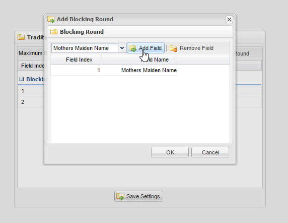 Blocking Configuration screenshot