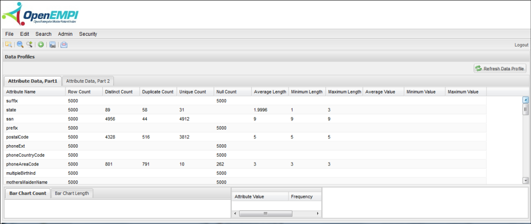 Data Profile screenshot