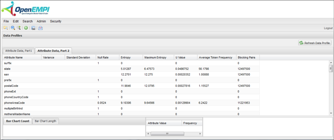 Data Profile screenshot