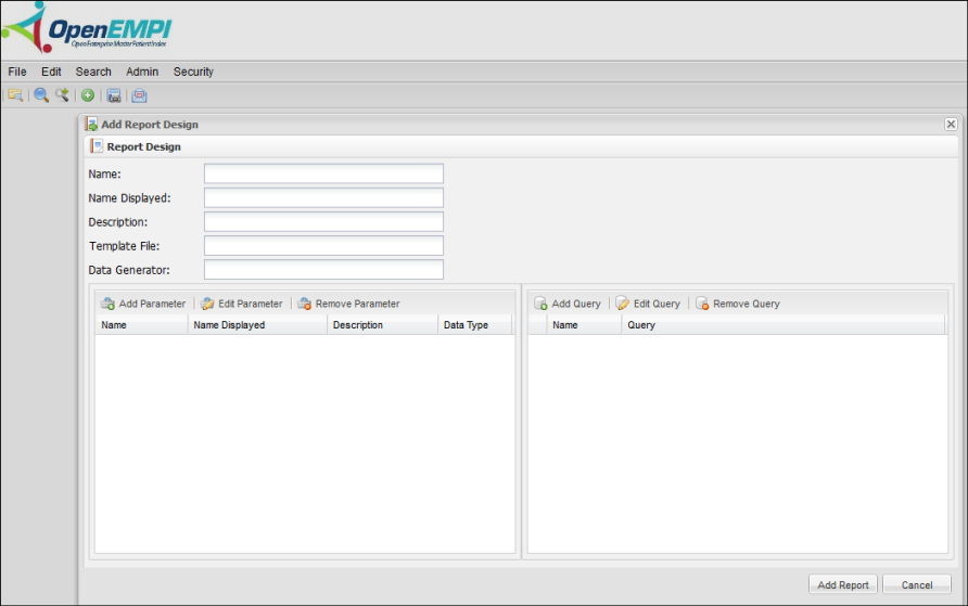 Manage Report Design screenshot