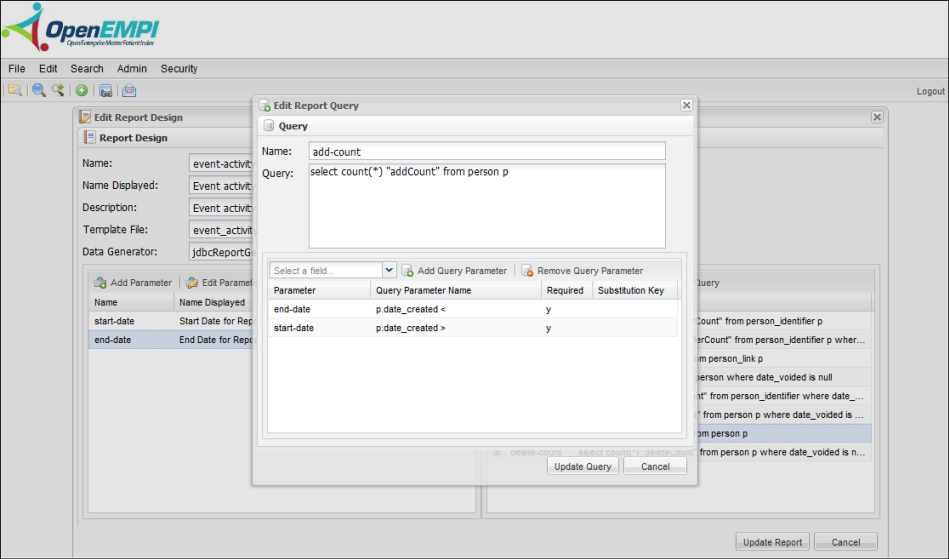 Manage Report Design screenshot