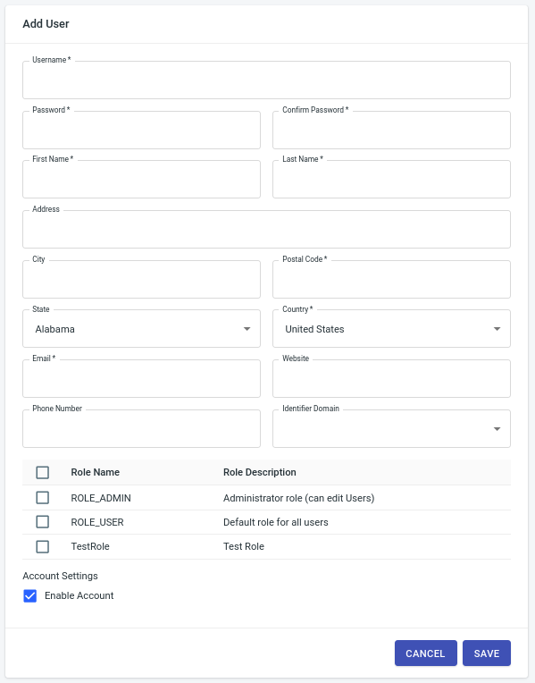 Users Page screenshot