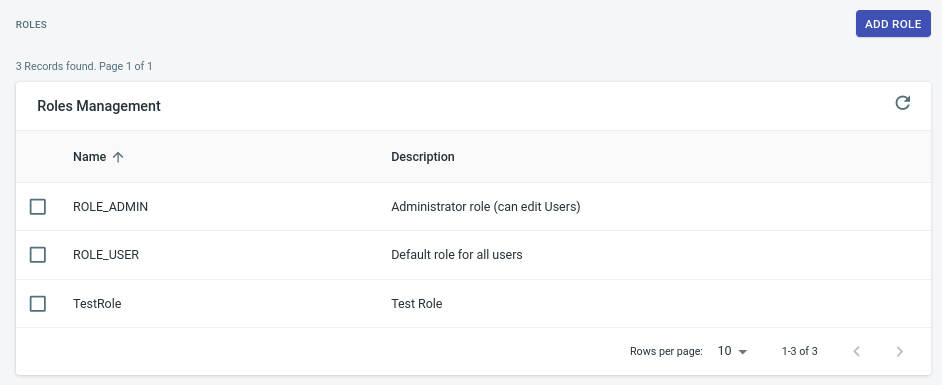 Roles Page screenshot