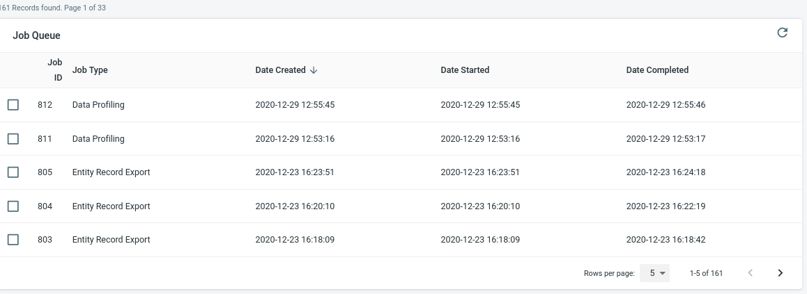 Job Queue Page screenshot
