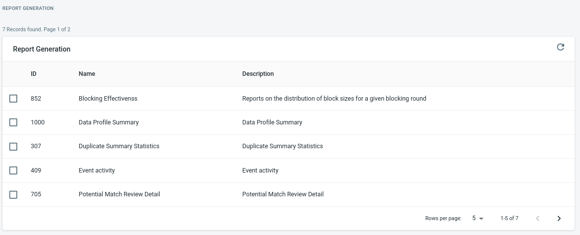 Generate Reports Page screenshot