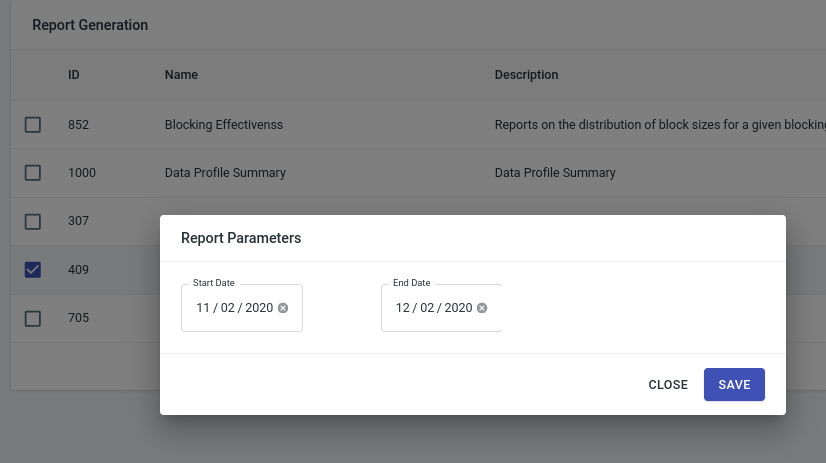 Generate Reports Page screenshot